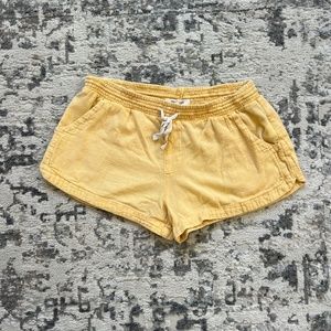 Womens Rip Curl Classic Surf Short - Yellow  // Linen Blend Shorts, Size Medium